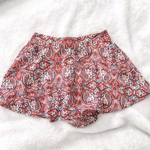 charlotte russe patterned skirt/shorts